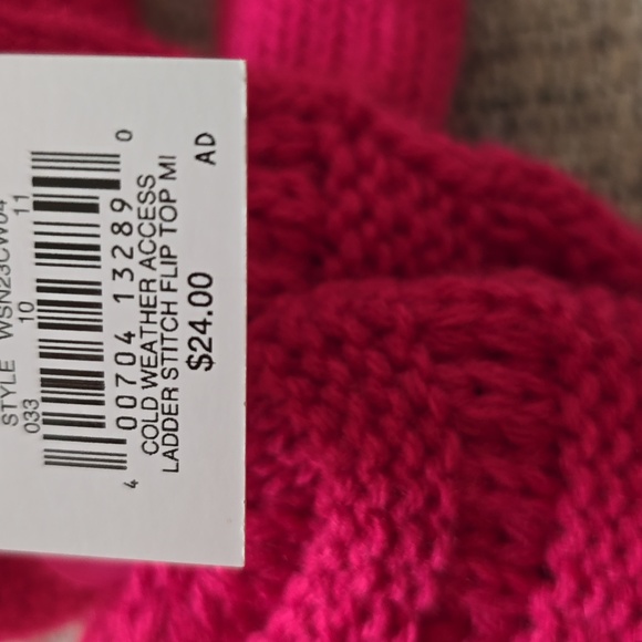 SONOMA BRAND WOMEN'S PINK COLD WEATHER ACCESS "LADDER STITCH" FLIP TOP MITTENS - Picture 7 of 11